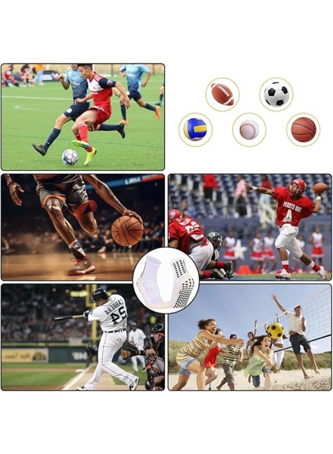 Arabest 5 Pack Men's Soccer Socks Anti Slip Non-Slip Grip Pads for Football Basketball Sports Grip Soccer Socks - Image 4